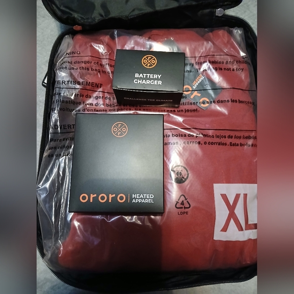 Red Ororo Heated Sweatshirt with Transparent Window - Picture 3 of 4